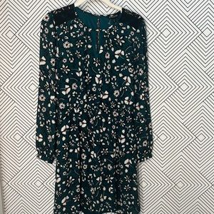 Express hunter green floral dress